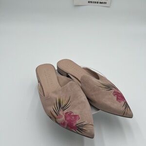 Hispanitas Women’s Pointed-Toe Suede Mules (Size US 9)